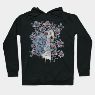 Porcelain Strawberry Peacock Watercolor Hoodie